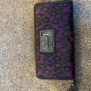 Purple and Black Coach Wallet